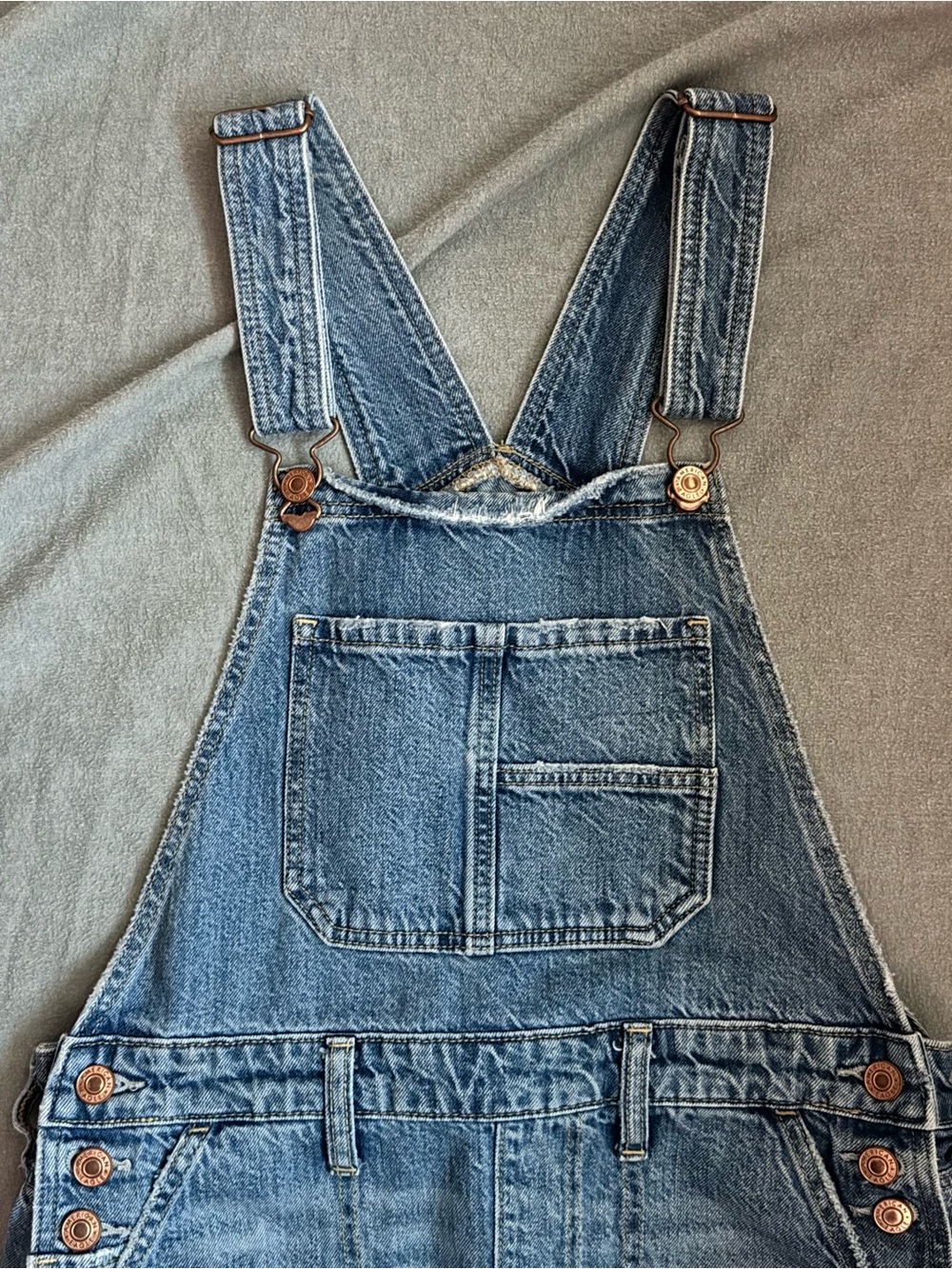 American Eagle Outfitters Blue Denim Short Overalls Romper - Picture 6 of 10